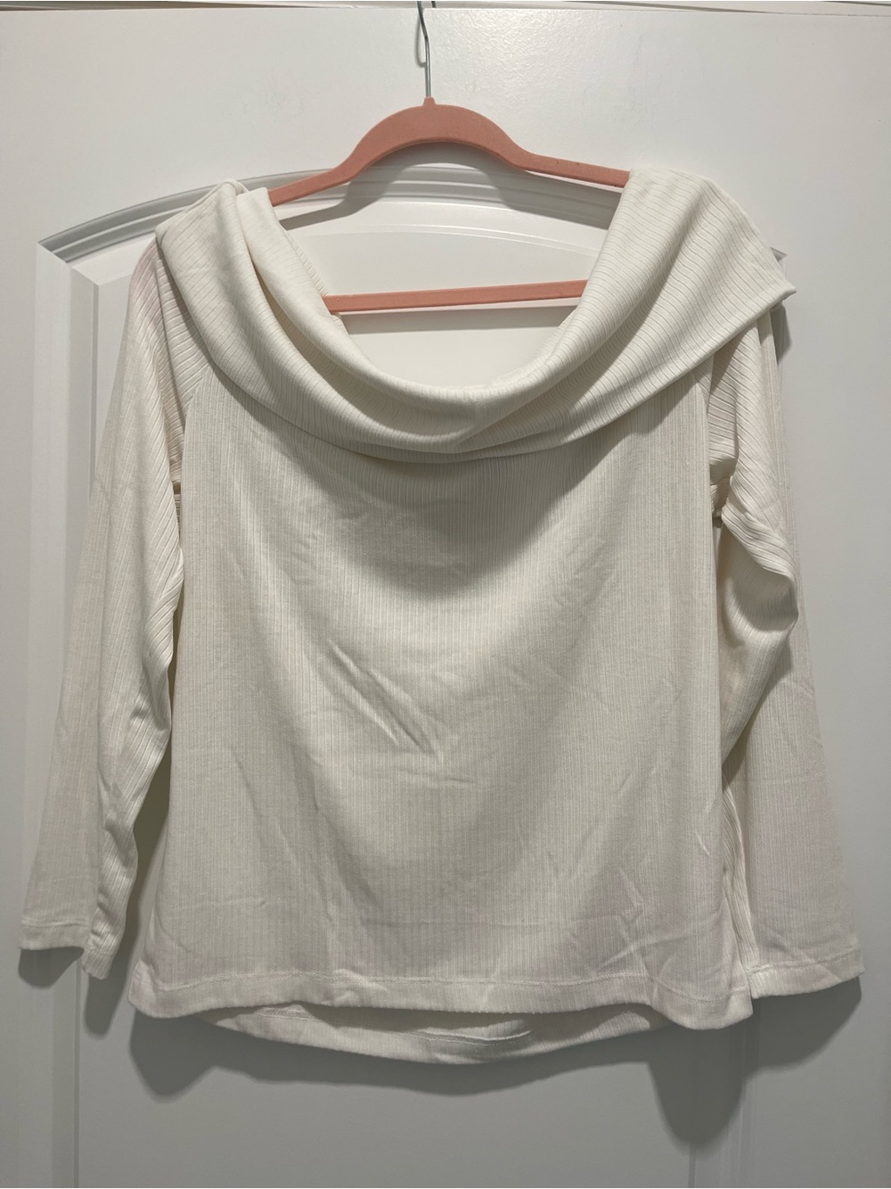 Old Navy Cream Off-the-Shoulder Ribbed Top